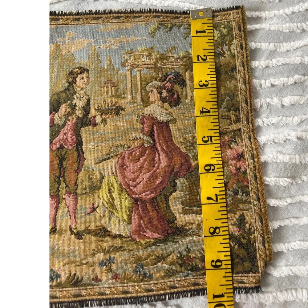 Vtg Baroque Rococo Pastoral Tapestry Swatch 10 x 10